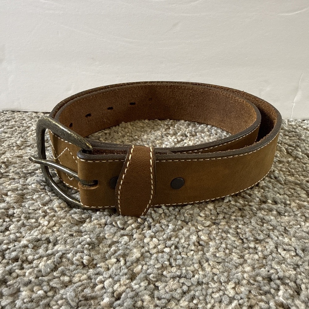 Justin Men's 34 Leather Belt Brown Leather Tomahawk Stitch Western